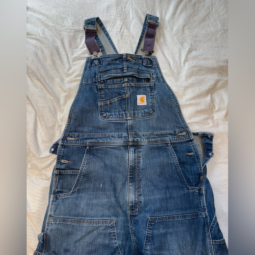 Carhartt Men's Dark Blue Denim Overalls